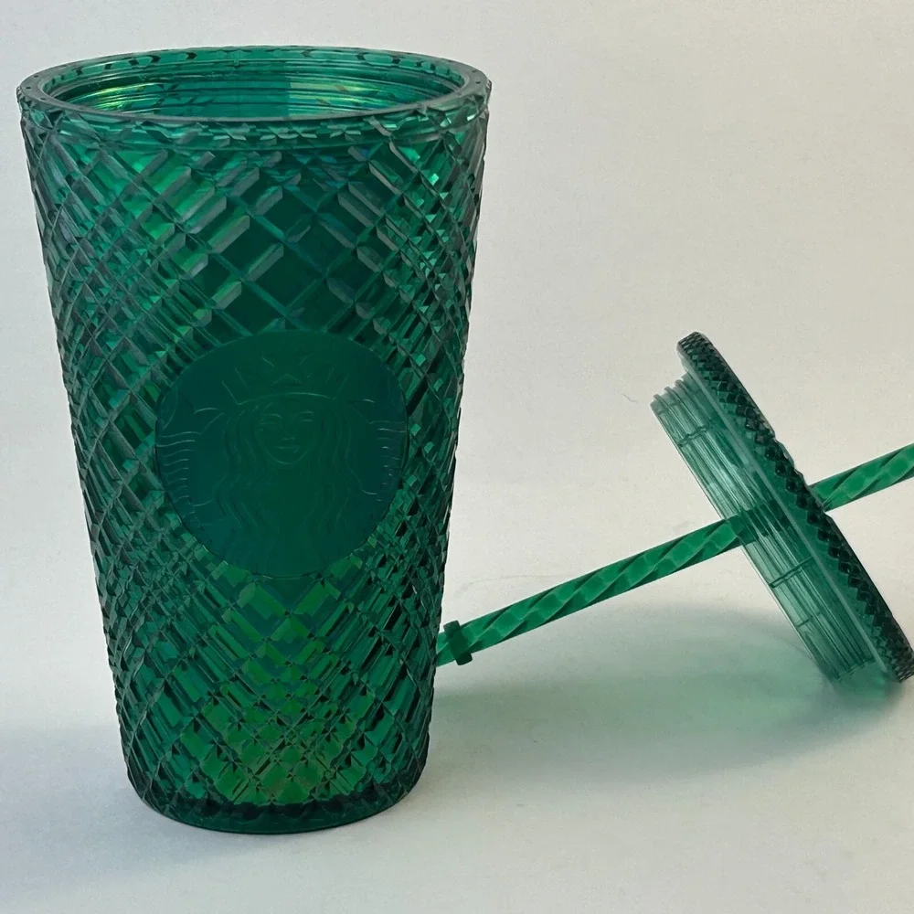 STARBUCKS Emerald‎ Green Jeweled 16oz Tumbler Cup Christmas Holiday Winter 2021